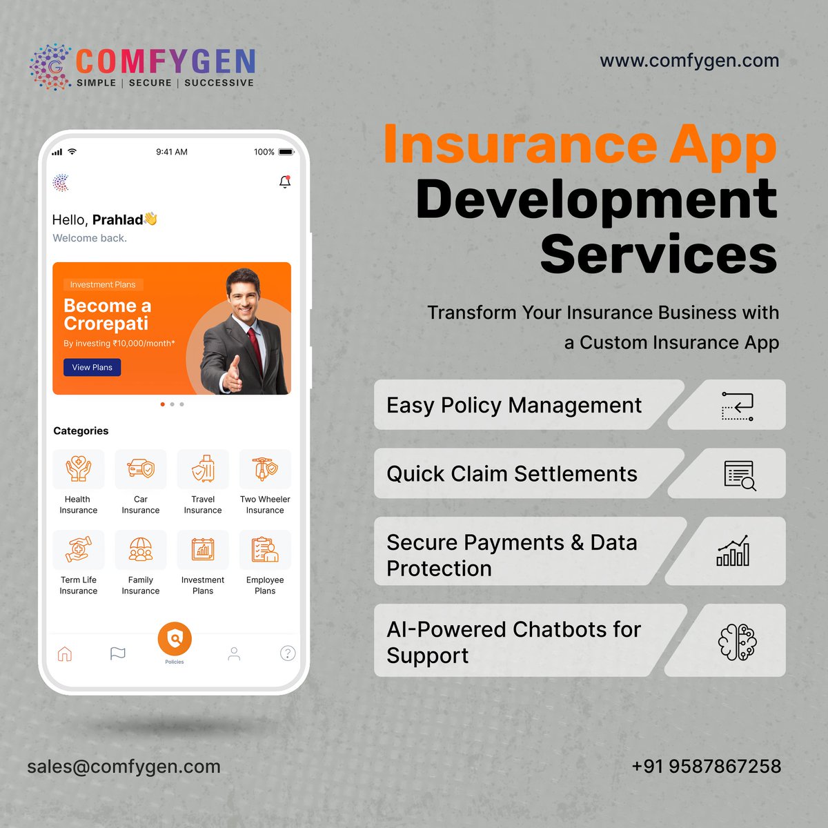 Comfygen_Tech's tweet image. Insurance Apps That Deliver Trust &amp;amp; Innovation!

Build smarter, secure, and scalable insurance apps with Comfygen 💡
👉 Policy Management
👉 Claims Processing
👉 AI-driven Analytics

comfygen.com/insurance-app-…

#InsurTech #insuranceappdevelopment #InsuranceApps