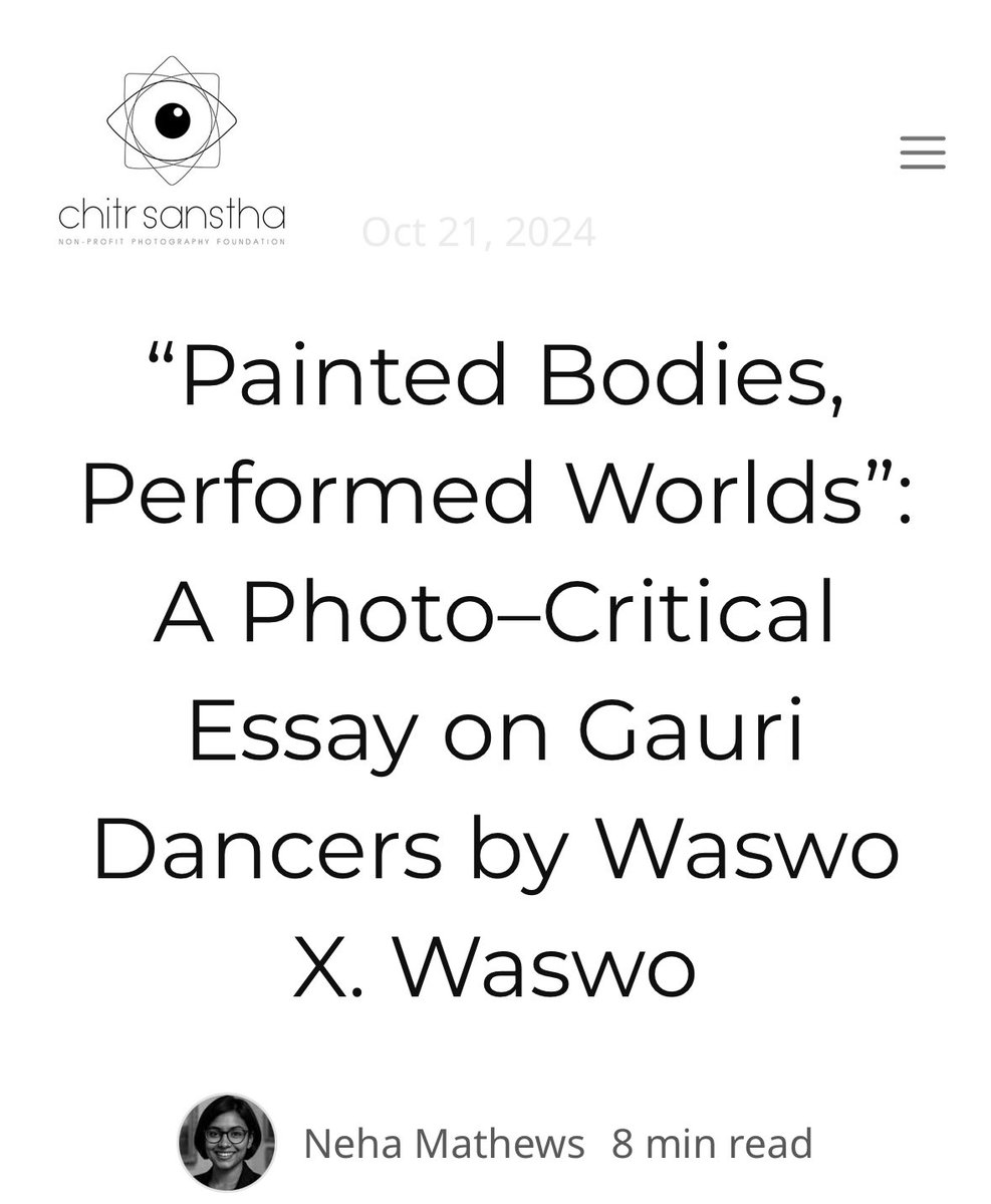 ChitrSanstha's tweet photo. “Painted Bodies, Performed Worlds”

Neha Mathews on Waswo X Waswo’s - Gauri Dancers 

https://t.co/Cu3V5z4AkY

@WaswoX @NehaMInks https://t.co/rBzpwm1gkk