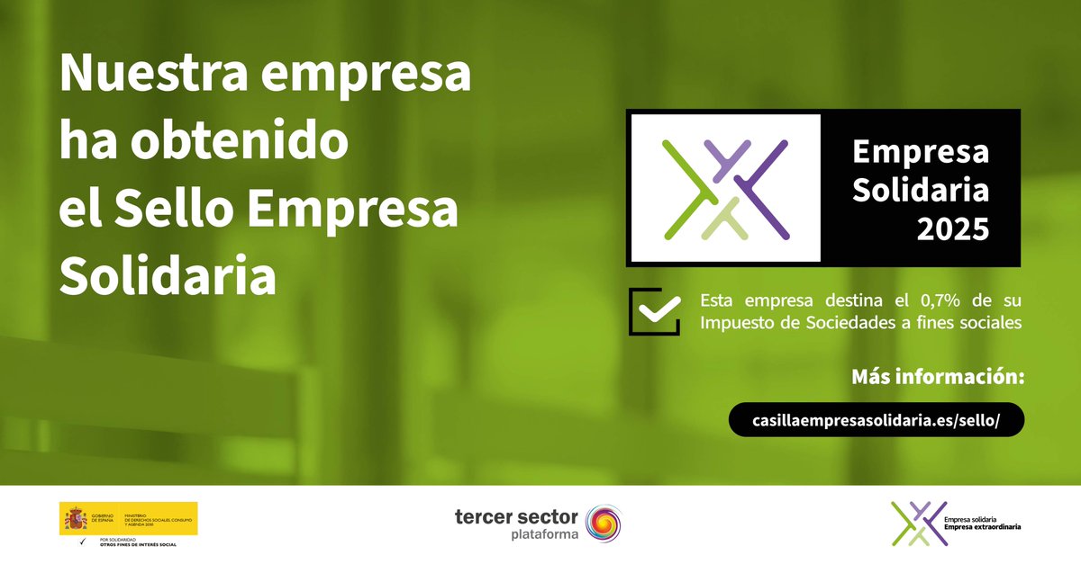 UNESPA's tweet photo. UNESPA ha sido distinguida con el #SelloEmpresaSolidaria, distintivo para las compañías que marcan la #CasillaEmpresaSolidaria en el Impuesto de Sociedades y que destinan el 0,7% de su tributación a financiar proyectos sociales. 

🔗 https://t.co/ki4Gtl0kkt

#EsXTi @CasillaEmpresa
