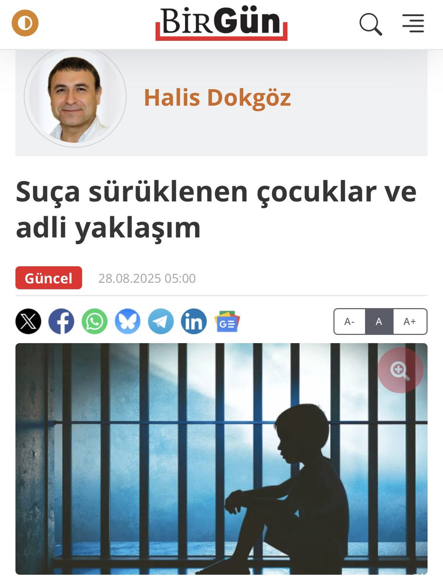 halisdokgoz2's tweet photo. Suça sürüklenen çocuklar ve adli yaklaşım. Edebiyat ve sinemaya yansımalar. Adli değerlendirme süreci, hukuksal boyut, dünyada değerlendirme ve çok daha fazlası, Tüm boyutlarıyla suça sürüklenen çocuklar, BirGün Gazetesi’nde @BirGun_Gazetesi yazdım  https://t.co/qDznJjQjdJ https://t.co/KShPaPGnOL