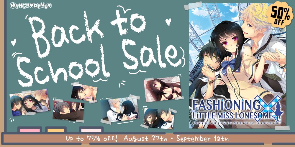 Two handsome men spot the perfect girl to be their model, but this anti-social recluse wants no part of it! 👗✨

Get Fashioning Little Miss Lonesome for 50% off today!
🔗MG: mangagamer.com/r18/detail.php…
⚙Steam: store.steampowered.com/app/640990/Fas…
🔞Adult Patch: store.steampowered.com/app/945760/Fas…