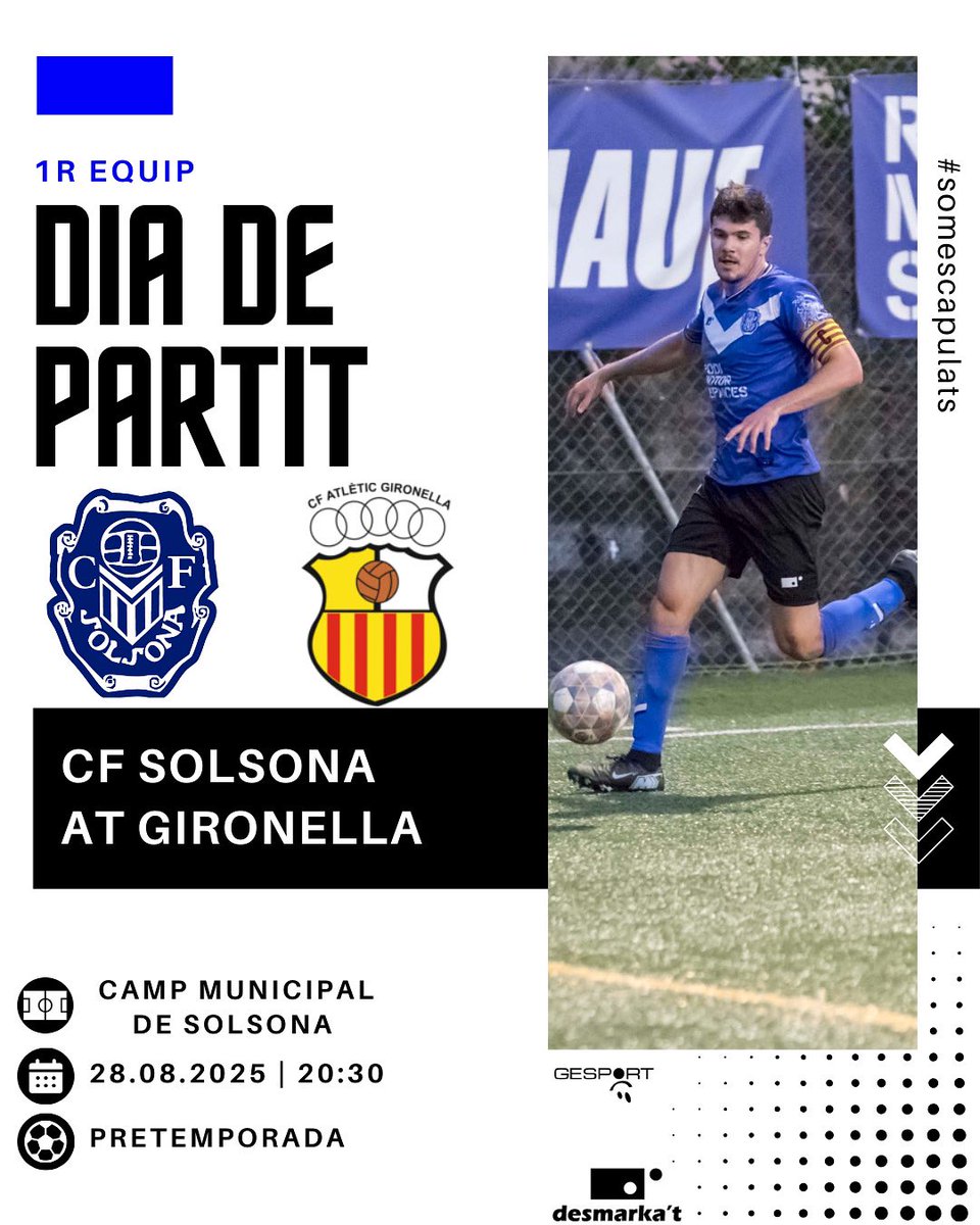 🔵1R EQUIP🔵
Avui ens visita el @atgironella en el nostre tercer partit de pretemporada 💪🏻
#somescapulats #1requip