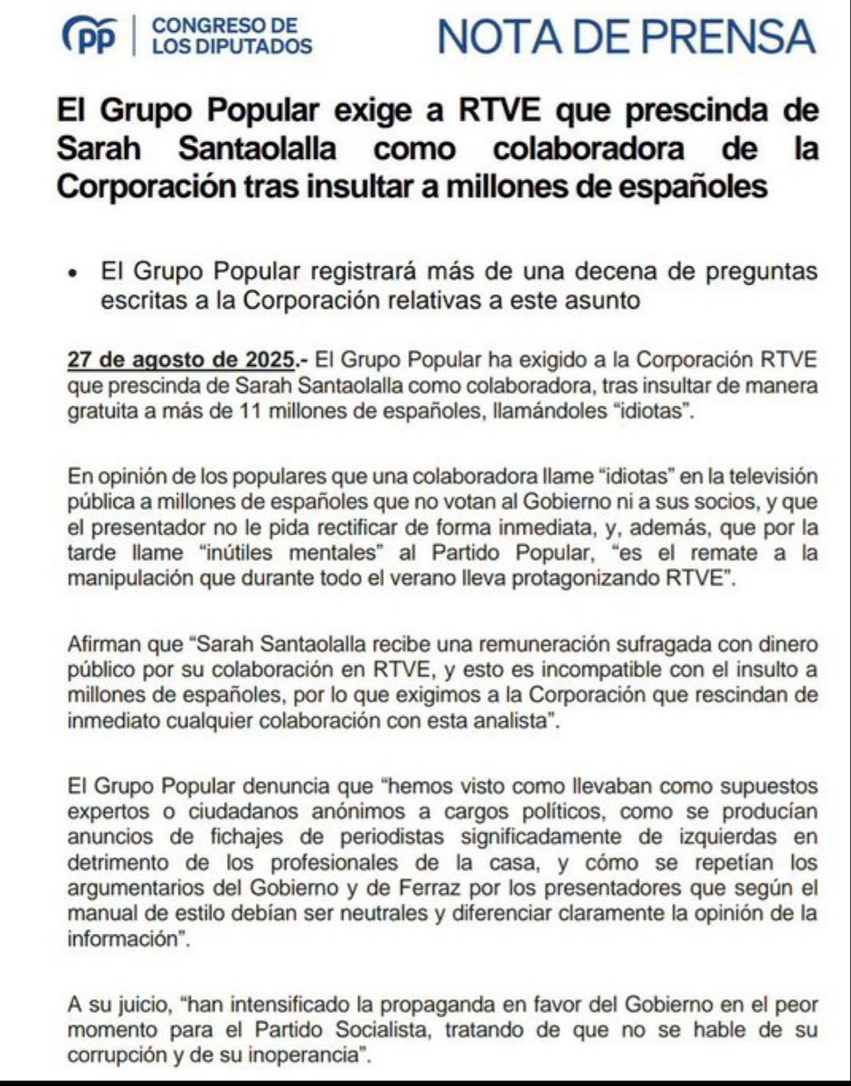 Cuando se denunciaba la actividad de buleros pagados con dinero público que acosan a políticos en sus domicilios o en el colegio de sus hijos el PP decía que no se podía diferenciar entre periodistas buenos o malos.
Ahora sí diferencia y pide abiertamente la censura de