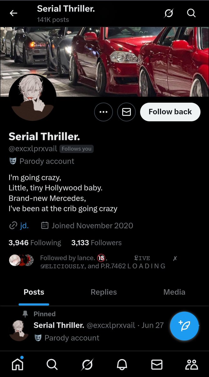 diva.ˎˊ˗

this guy just followed me because he didn't realize I knew him from the next verse over he's a huge chaser and predator not a fun guy