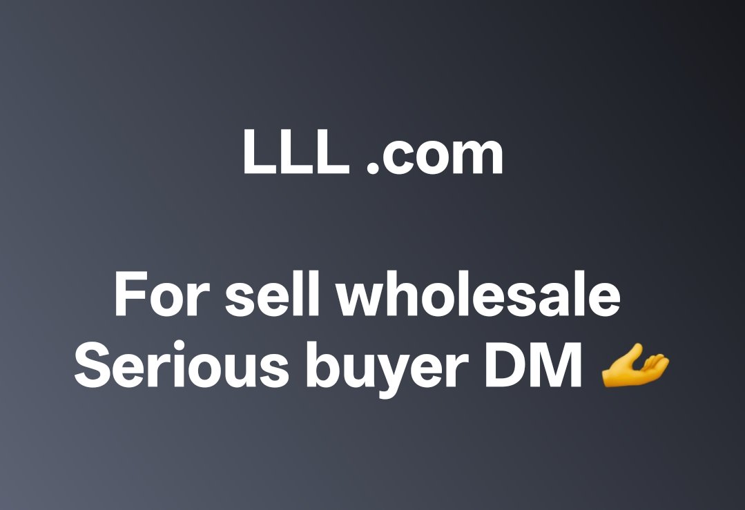 Feel free to DM me or
miakmdirshad@gmail.com 

#3ldomain 
#LLLDOMAIN
#Domains #DomainNames