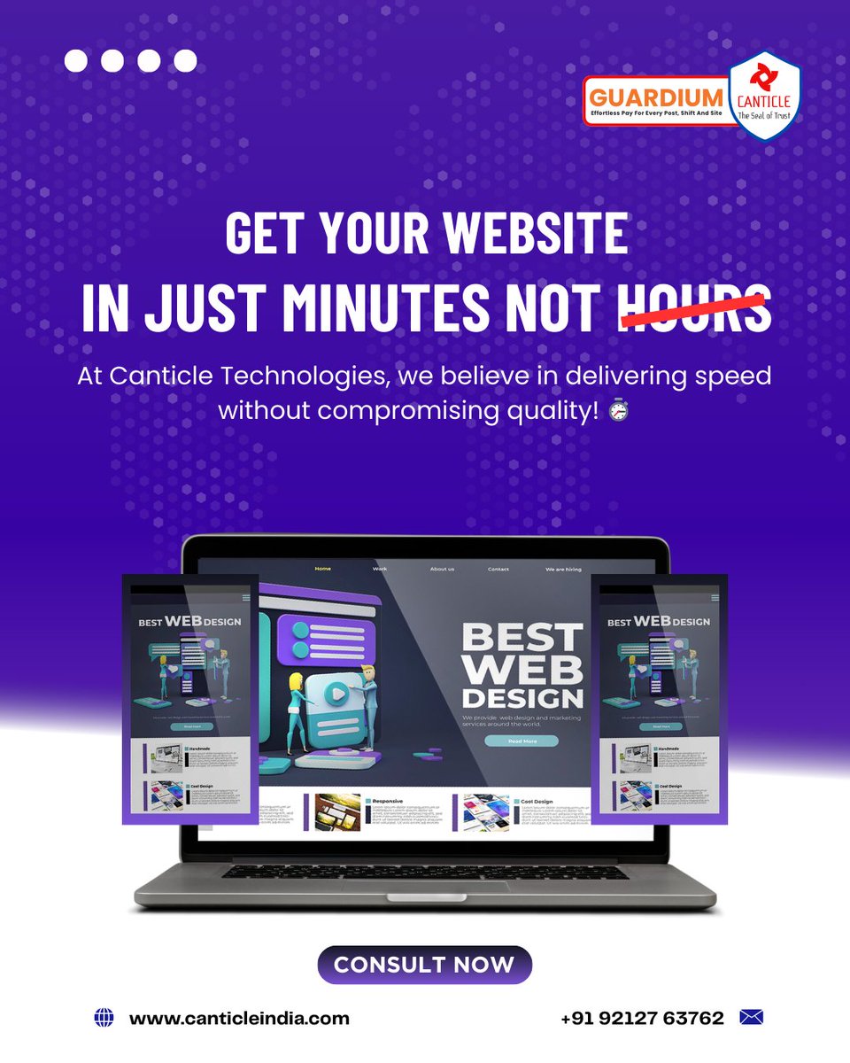 CanticleLimited's tweet image. Get Your Website in Minutes, Not Hours! 🚀

At Canticle Technologies, we believe in delivering speed without compromising quality! ⏱️

Call Now: +91 92127 63762

#InstantWebsite #CanticleTechnologies #WebDevelopment #BusinessReady #business #webdevelopmentservice #website