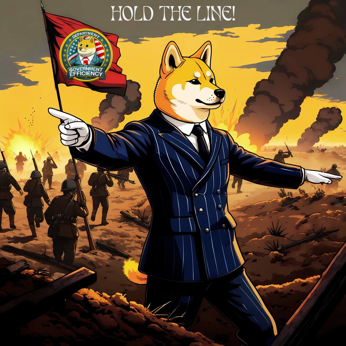 🚀 $DOGE: HODLing the line for Department of Government Efficiency! 🐕🪖 

While bureaucrats debate the true meaning of 'efficiency,' we’re already fueling the future ... 💸✨ 

Join the revolution, where every DOGE is a diplomat and  every transaction is a vote for progress!