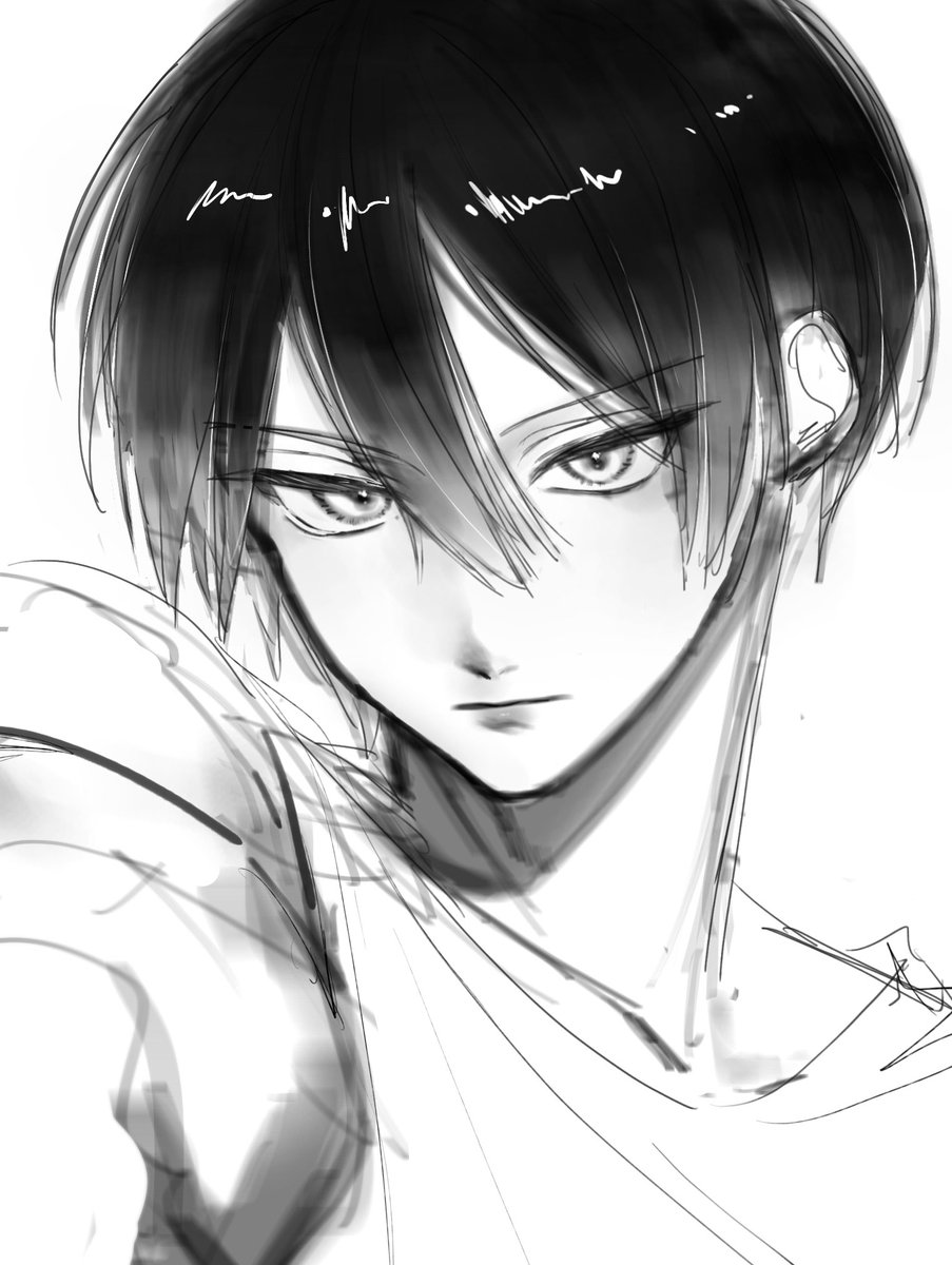 ほっけ〜自撮り風らくがき