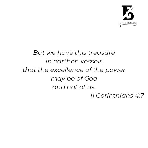 esthers_slant's tweet photo. The excellent power is of God 🙏🔥
#esthersslant #holyspirit #bibleverse #earthenvessel #scriptures https://t.co/TrGv3wY6ev