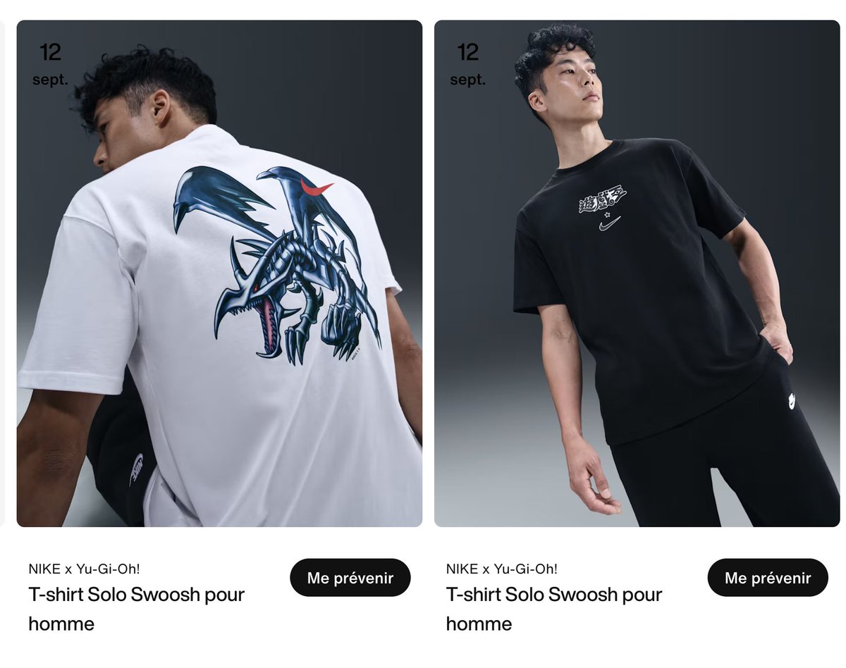 Les tee YUGIOH Nike sont sur SNKRS sayé, oh le carnage qu'on va faire !! (la veste on s'en beurre)