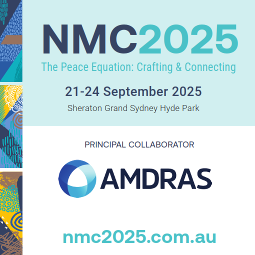 NMC_Aus's tweet photo. We are thrilled to have Australian Mediator and Dispute Resolution Accreditation Standards (AMDRAS) Board as the Principal Collaborator 
📅 21–24 September 2025
📍 Sheraton Grand Sydney Hyde Park
💻 https://t.co/uaYnzKKYay
#NMC2025 #AMDRAS #Mediation #DisputeResolution https://t.co/Vk9iuSg2cP