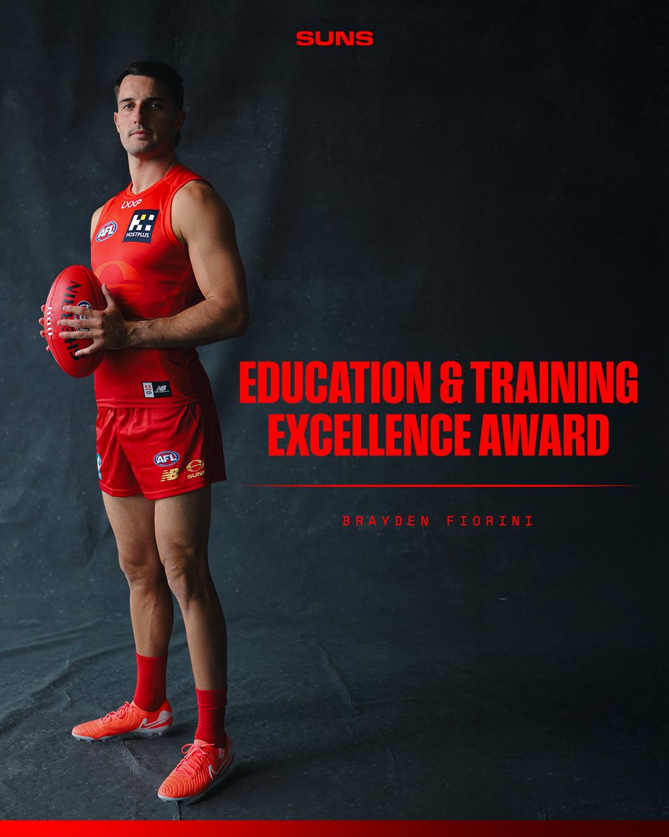 GoldCoastSUNS's tweet image. Congratulations to Brayden Fiorini for receiving the AFLPA Education and Training Excellence Award from @TorrensUni 👏

Read more: goldcoastfc.com.au/news/1878676/s…
