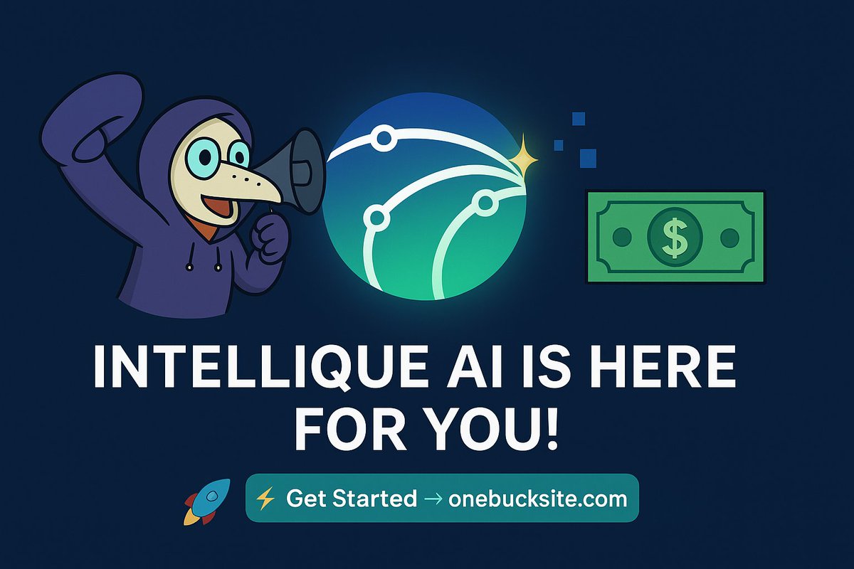 intellique_ai's tweet image. We’ve just launched $1 Digital Agency — and yes, you can now get your own website designed for only $1!

Get started now 👉 onebucksite.com

 Why only $1?
 Because our mission is simple: prove our value by overdelivering.

 This $1 #website is just the start — we’ll wow…