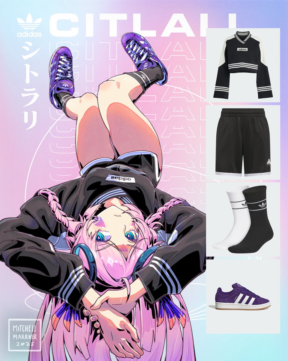 CITLALI 👵🏼

Outfit:
Blocking Crewneck Sweatshirt
Select Mesh Shorts
Skateboarding Logo Band Sock 2-pack
Campus 00s Shoes