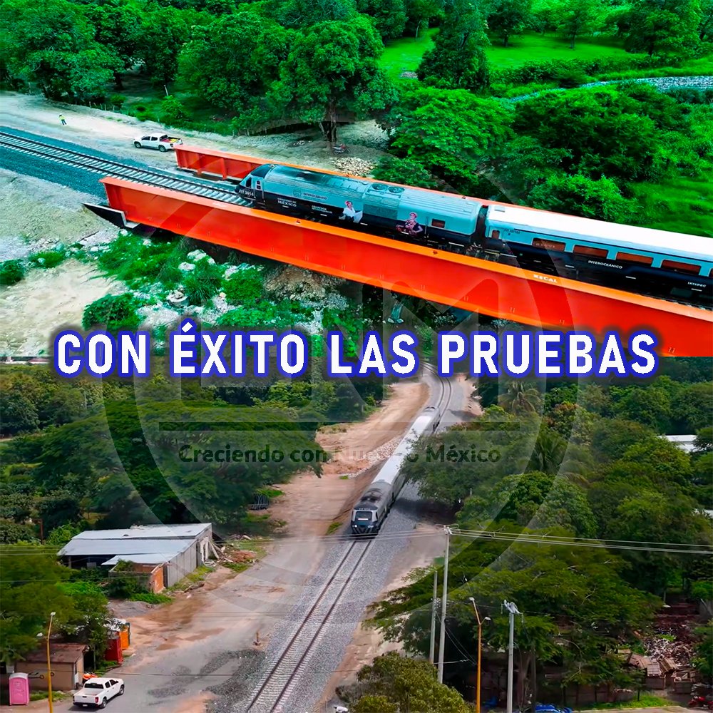 Ver video: youtu.be/bnRuaZ0vzQc
🔥¡Entérate!🔥
⭐  Últimas pruebas de recorrido en la nueva línea del Corredor Interoceánico, correspondiente a la Línea K del Tren de Oaxaca-Chiapas.