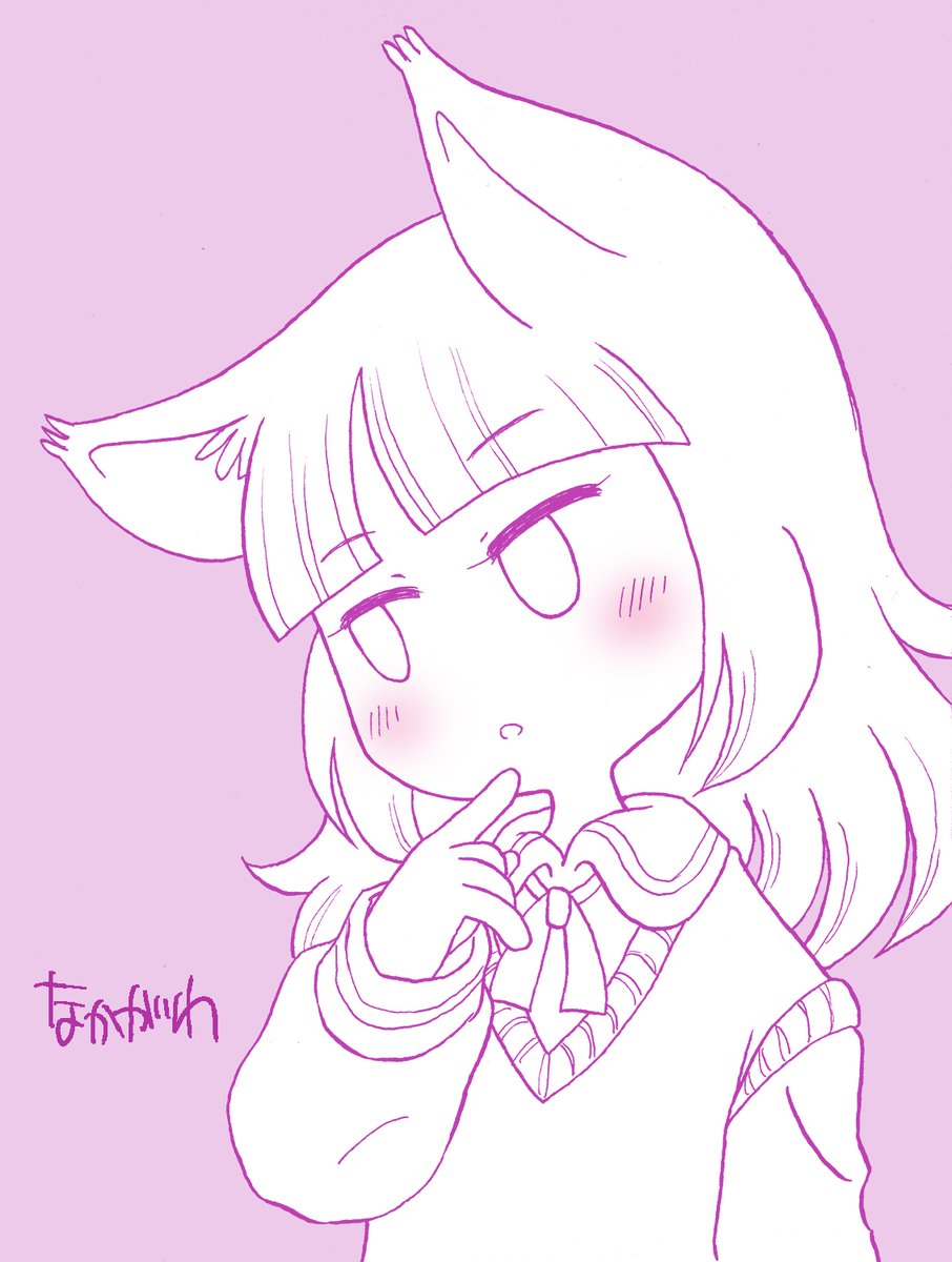 バストショットちるちゃん線画。
これもキャンソン紙にペン入れしたものです。

#ちること