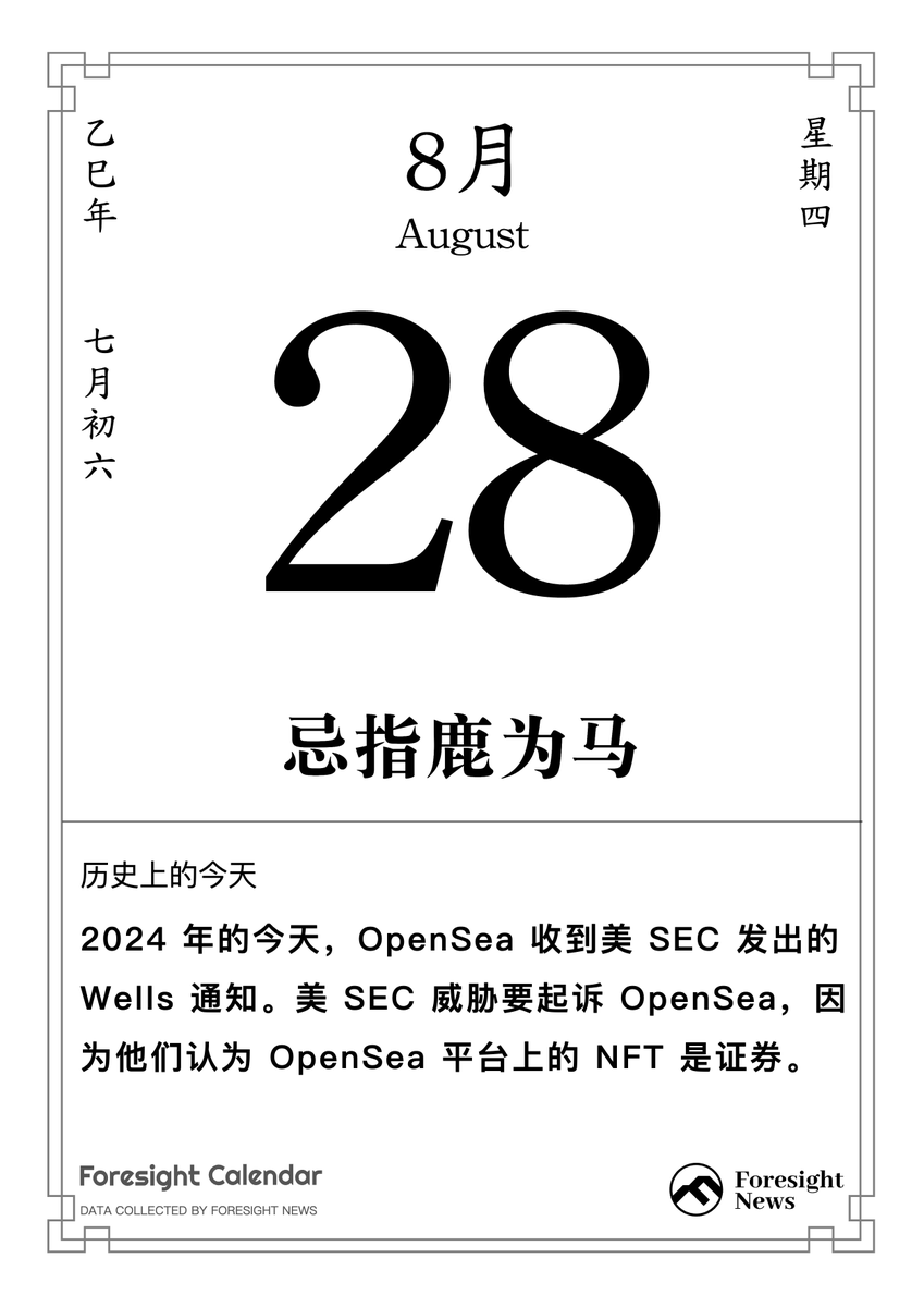 ☀️GM 今日忌 · 指鹿为马

回顾一下昨夜今晨的一些重要信息~
📍 市场概况：BTC 震荡向下，山寨普跌。
美国财长：美联储主席 11 位候选人将于 9 月 1 日开始面试

📍 币安上线 Dolomite ( $DOLO ) 现货交易
币安于 8 月 28 日 0 点（北京时间）上线 $DOLO ，并开放与 USDT、USDC、BNB、FDUSD 和 TRY