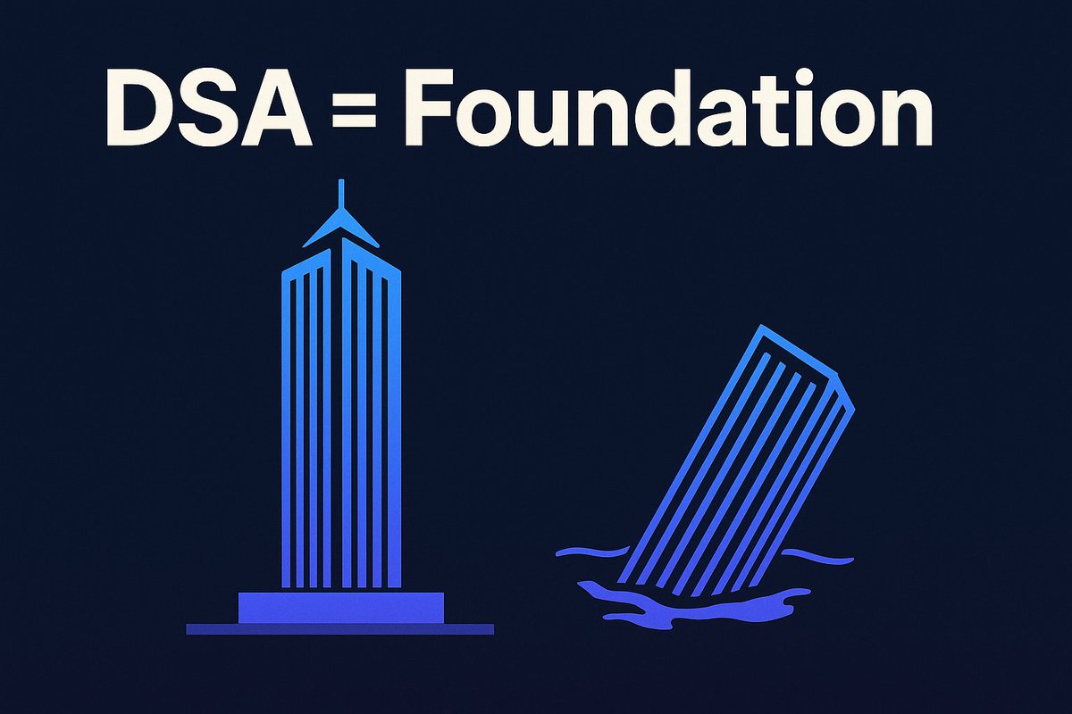 its_aniketsingh's tweet image. You can't build a skyscraper on quicksand.This is why your DSA fundamentals are NON-NEGOTIABLE. Skipping basics leads to frustration, not mastery. 🧵 #DSA #ComputerScience #programminghero