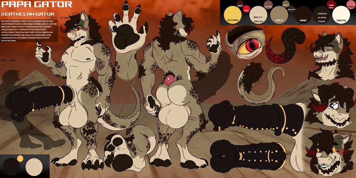 FINALLY!!!! MY DEATHCLAW HAS A REF SHEET!!!
I’m super hoppy how this turned out, you guys definitely need to how commission <a href="/Gooeyartist/">GooeyArt!</a> and check there stuff out!!! It’s amazing!!