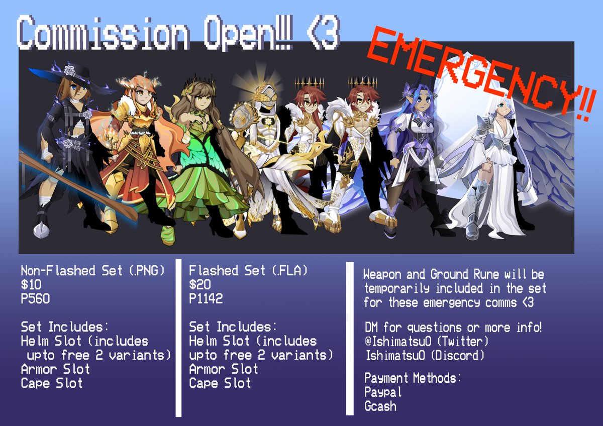 ‼️‼️EMERGENCY COMMISSION‼️‼️
Need some funds rn to pay bills &lt;3, will have 10 slots open!!