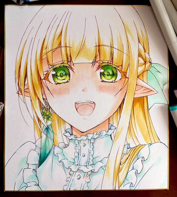今日の色紙はマジエクのリュディです もう一枚リュディのリクエストがあったので、こちらは私服で描かせていただきました
