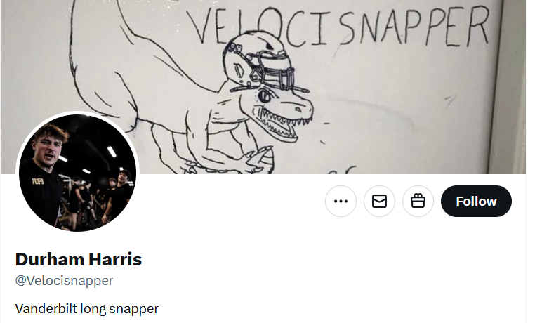 Sickos Committee (@sickoscommittee) on Twitter photo I truly love doing these season previews on the Longsnappers, Punters and #69s. I never would have discovered the Vanderbilt Velocisnapper otherwise.
<a href="/Velocisnapper/">Durham Harris</a> I truly love doing these season previews on the Longsnappers, Punters and #69s. I never would have discovered the Vanderbilt Velocisnapper otherwise.
<a href="/Velocisnapper/">Durham Harris</a>