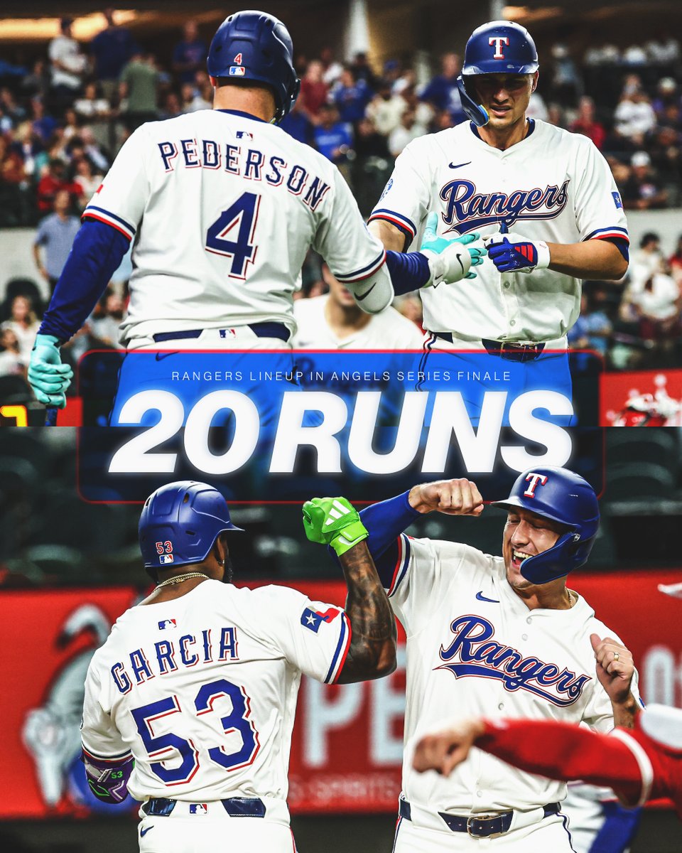 The <a href="/Rangers/">Texas Rangers</a> spotted the Angels a 1-0 lead in the first inning.

The Rangers also took a 20-3 lead in the bottom of the seventh inning of that same game.

Well then.