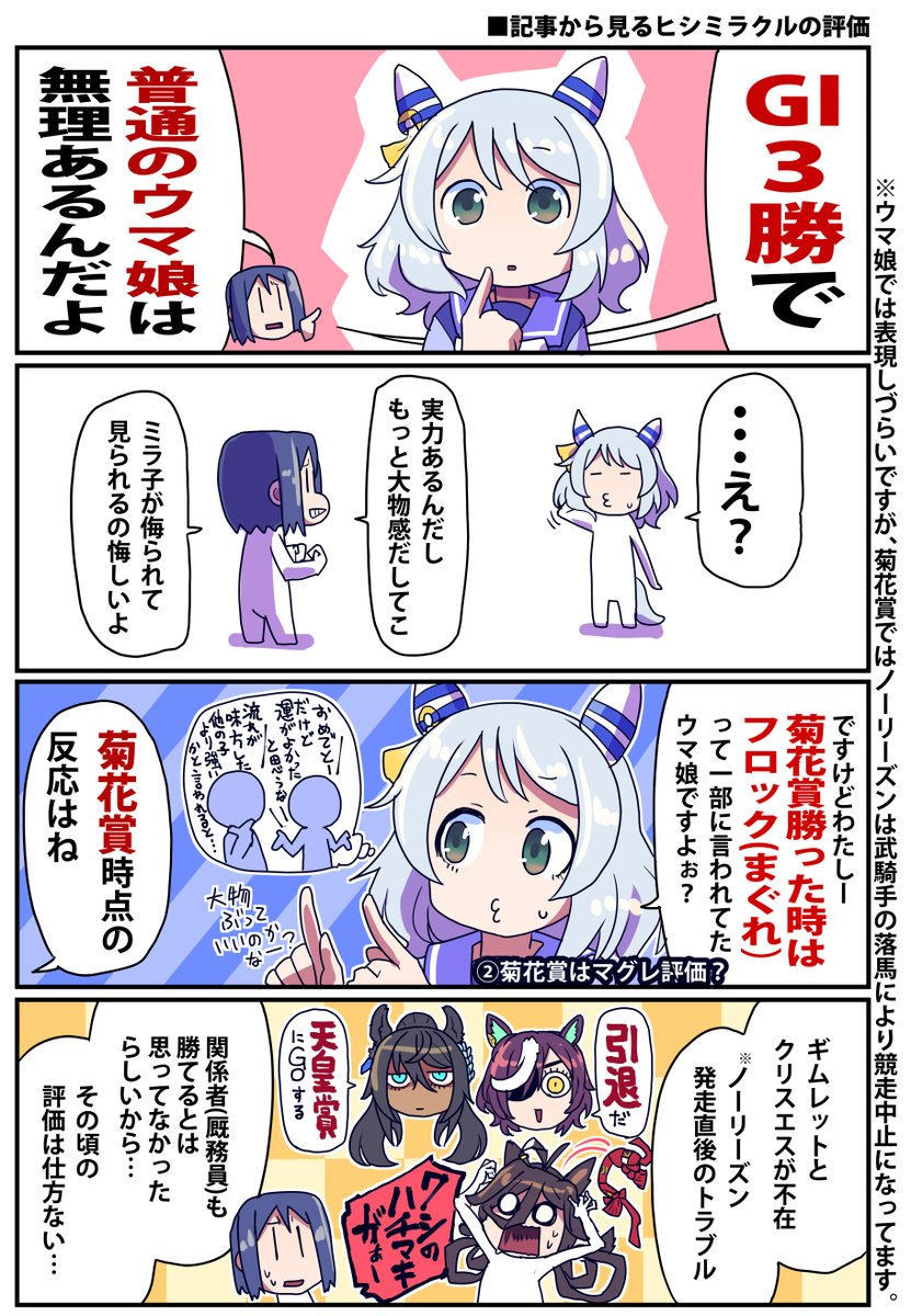 普通の馬ヒシミラクルのお話再掲

#ウマ娘 