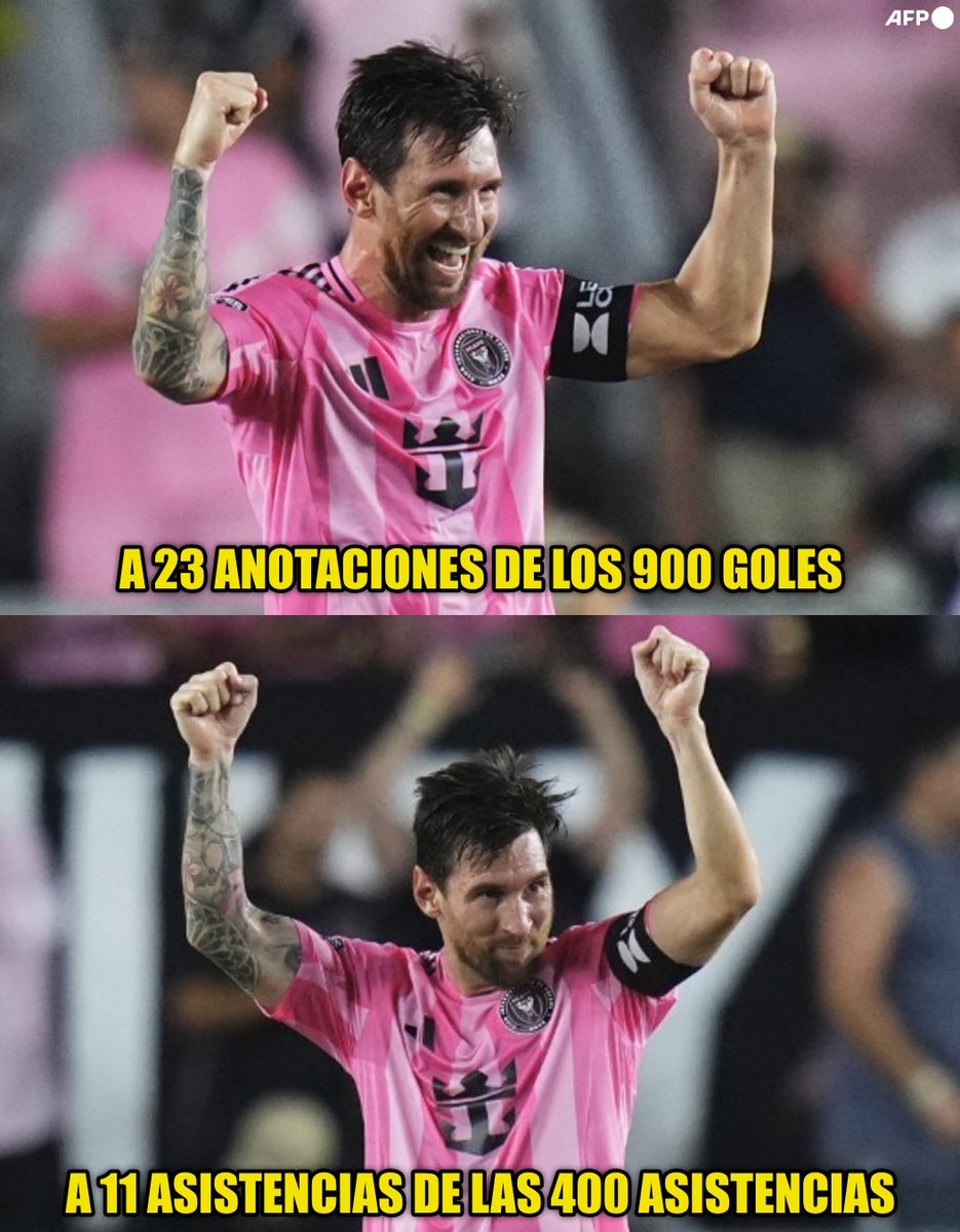 A solo 23 anotaciones de los ¡¡900 GOLES OFICIALES!!

A solo 11 asistencias de convertirse en el primer futbolista que alcanza las ¡¡400 ASISTENCIAS OFICIALES!! en toda la historia del fútbol. 

El jugador más completo de todos los tiempos.

Messi.

SIEMPRE MESSI.