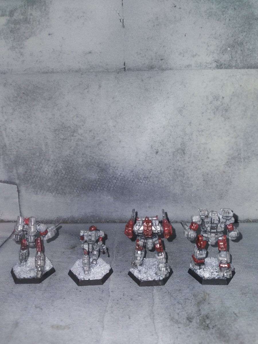 almechix's tweet photo. Just finished a new lance of #Battletech minis. Whatcha think? https://t.co/Gu66ot7Igj