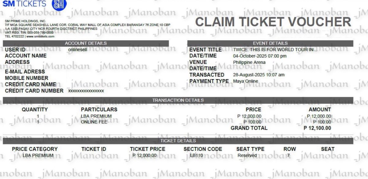 WTS / LFB

TWICE: THIS IS FOR WORLD TOUR BULACAN

1 LBA Premium
Section: 110
Row: 7

Extra ticket

#TWICE_THISISFOR_WORLD_TOUR #TWICE_THISISFOR_WORLD_TOUR_IN_BULACAN #TWICE