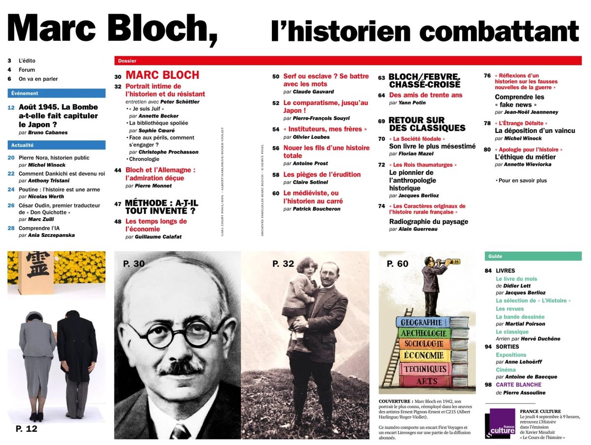 Marc Bloch à l'honneur dans le numéro de rentrée de L'Histoire