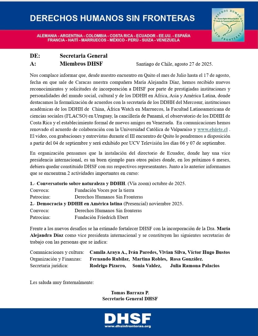 El Bloque Histórico Popular agradece la designación de la Dra. María Alejandra Díaz Marín .<a href="/MariaesPueblo/">María Alejandra Díaz Marín🐞🦗🦎🐝🐜</a> como Vicepresidenta internacional de .<a href="/DHSF_sinfront/">Derechos Humanos Sin Fronteras</a>