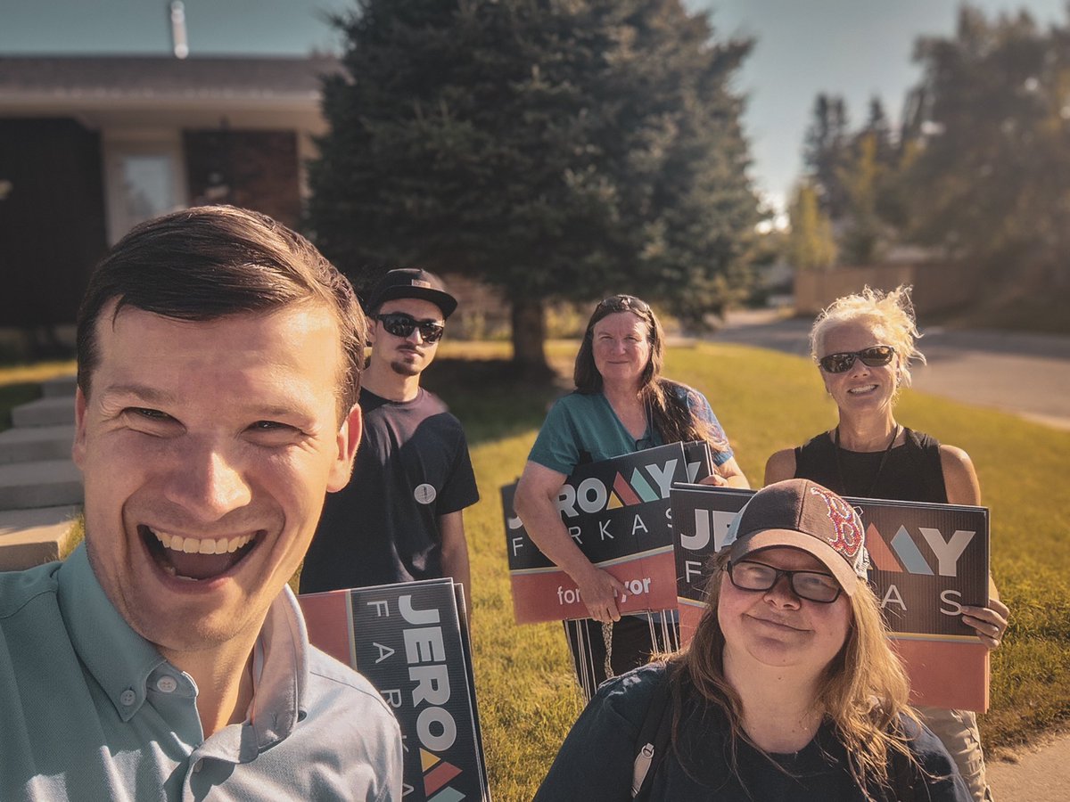 Energized after another evening on the doors with an incredible team. Nothing beats hearing directly from Calgarians about the city we can build: safe, affordable, and ready for the future. Be part of a new path forward: jeromy.ca/sign #yyccc