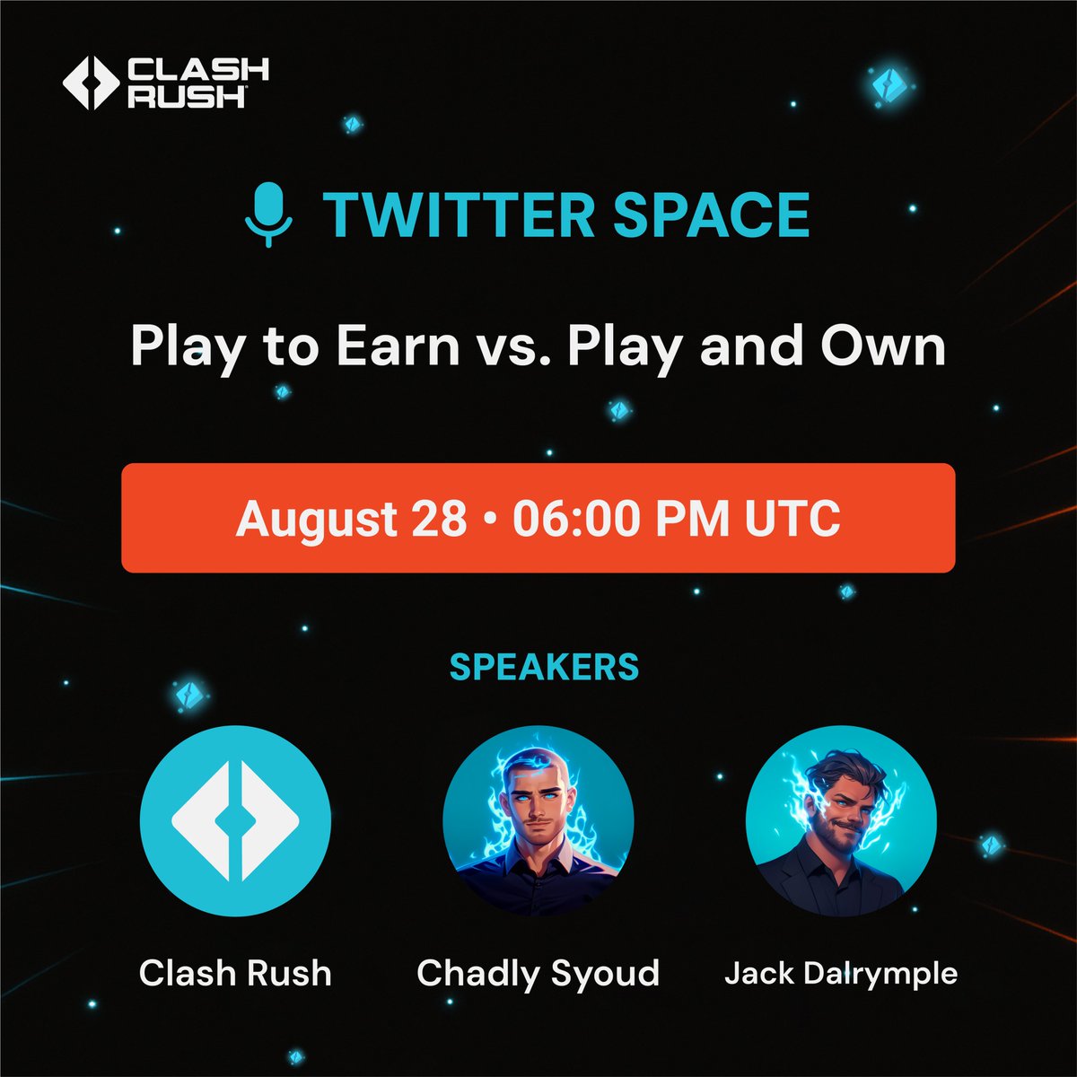 clashrushai's tweet image. 🎙️ Alpha Arena kicks off tomorrow!

The Clash Rush weekly Twitter Space where we:

⚡ Drop the latest team updates
💬 Talk Web3, gaming &amp;amp; the market
🤝 Bring Clashers on stage to share their voice

📅 08/28/2025
⏰ 6 PM UTC

Don’t miss it - set your reminder 👇…