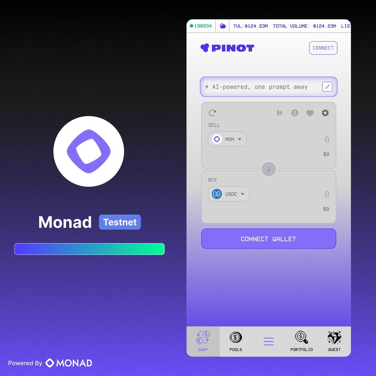 🚨🍷 PINOT Finance Testnet is LIVE on @Monad!

The first veDEX on Monad testnet has arrived, bringing ve mechanics, streamlined DEX features and an intent-driven UX together for the first time

Let’s uncork what makes PINOT different 👇