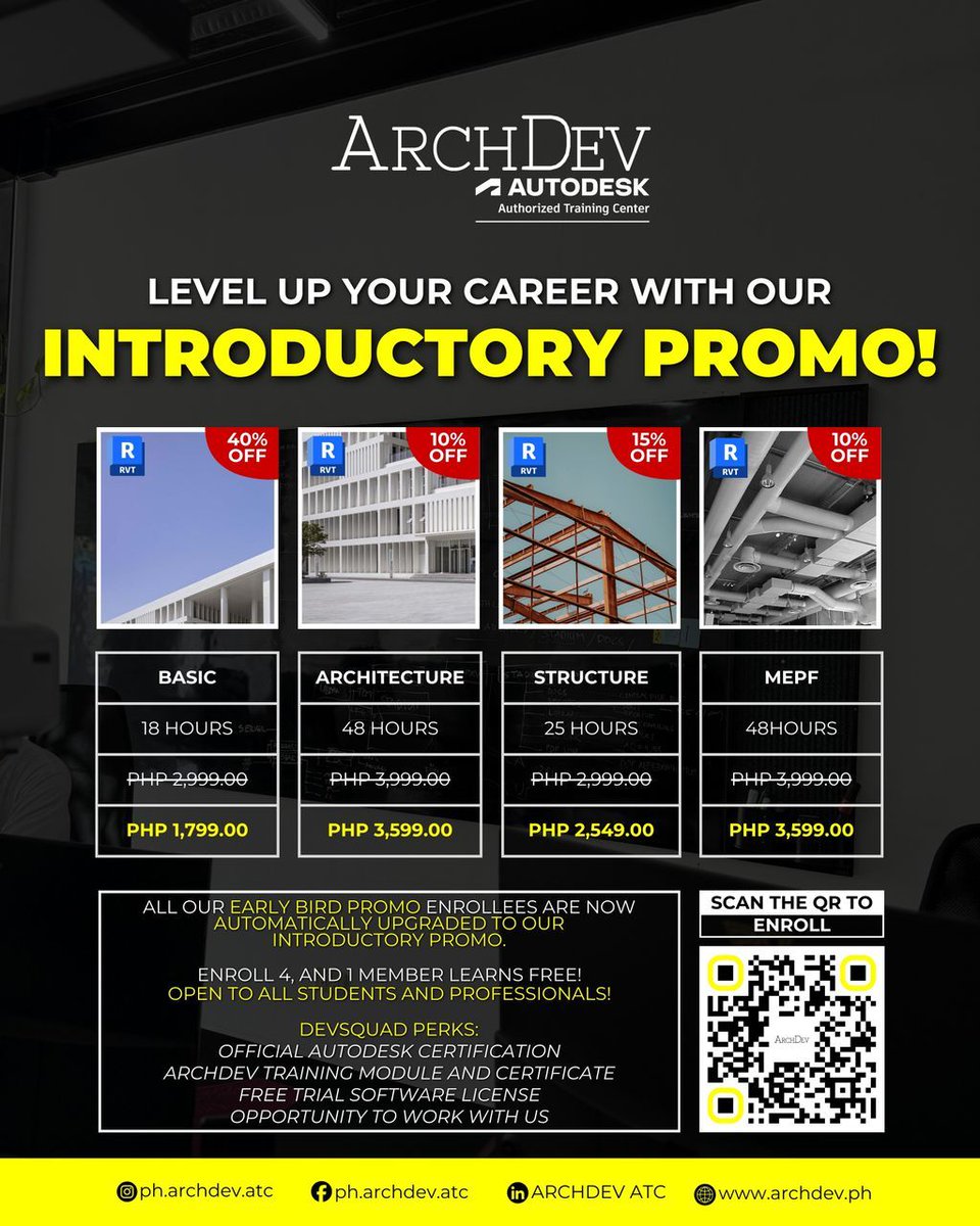 ARCHDEVATC's tweet image. 🎉 INTRODUCTORY PROMO ALERT! 🎉

For a limited time, you can start your learning journey with our exclusive Introductory Promo!

👉 Click the link now to enroll and be part of the ARCHDEV community.
forms.gle/FPL3s2KNsVaMjL…

#ARCHDEV #AutodeskTraining #IntroductoryPromo #EnrollNow