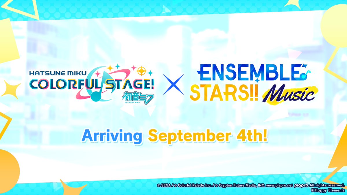 Our HATSUNE MIKU: COLORFUL STAGE! x Ensemble Stars!! Music Collaboration will be starting on September 4! 🎶

This collab will include new cards, a new song, and more!

Who will you be pulling for? 🤔
