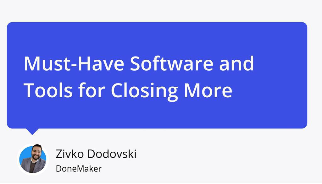 It provides a drag-and-drop email builder, marketing automation, segmentation, and detailed analytics.

Read the full article: Must-Have Software and Tools for Closing More
▸ lttr.ai/AZ9Ui

#Sales #Business #DoneMaker #LeveragingTechnology #BusinessGrowth