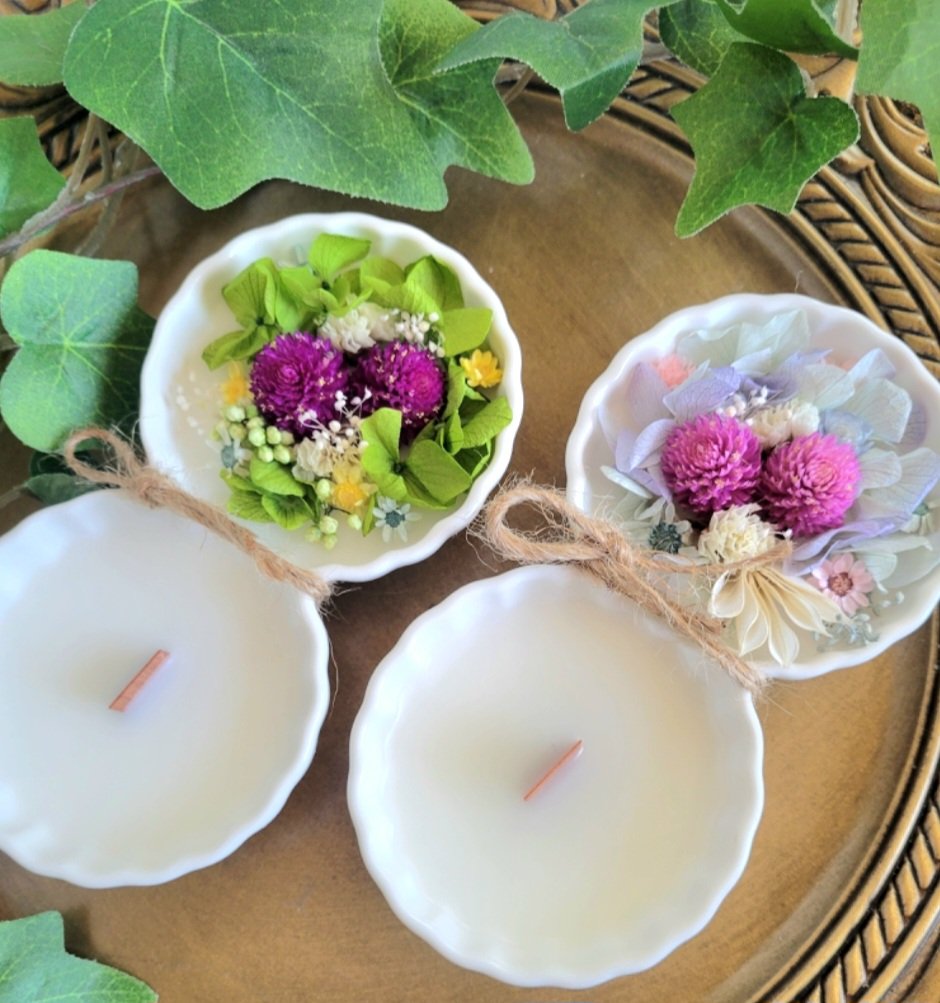 アロマワックス＆アロマキャンドル。
木芯タイプ🍀