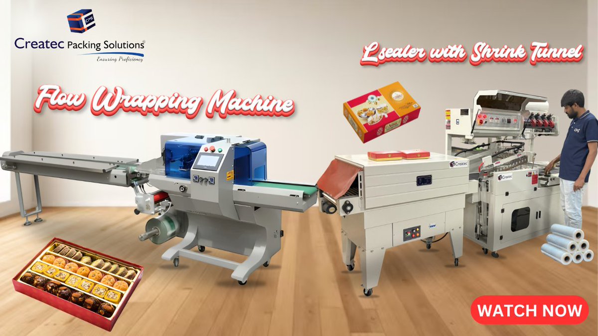 CreatecPacking's tweet image. Watch our Flow Wrapping Machine & Fully Automatic L-Sealer with Shrink Tunnel in action – seamless, fast & professional packaging solutions!   - youtu.be/HnYZssUBJ-0
📺 Now live on our YouTube channel – check our bio to watch!
---
#FlowWrappingMachine  
#LSealerMachine
