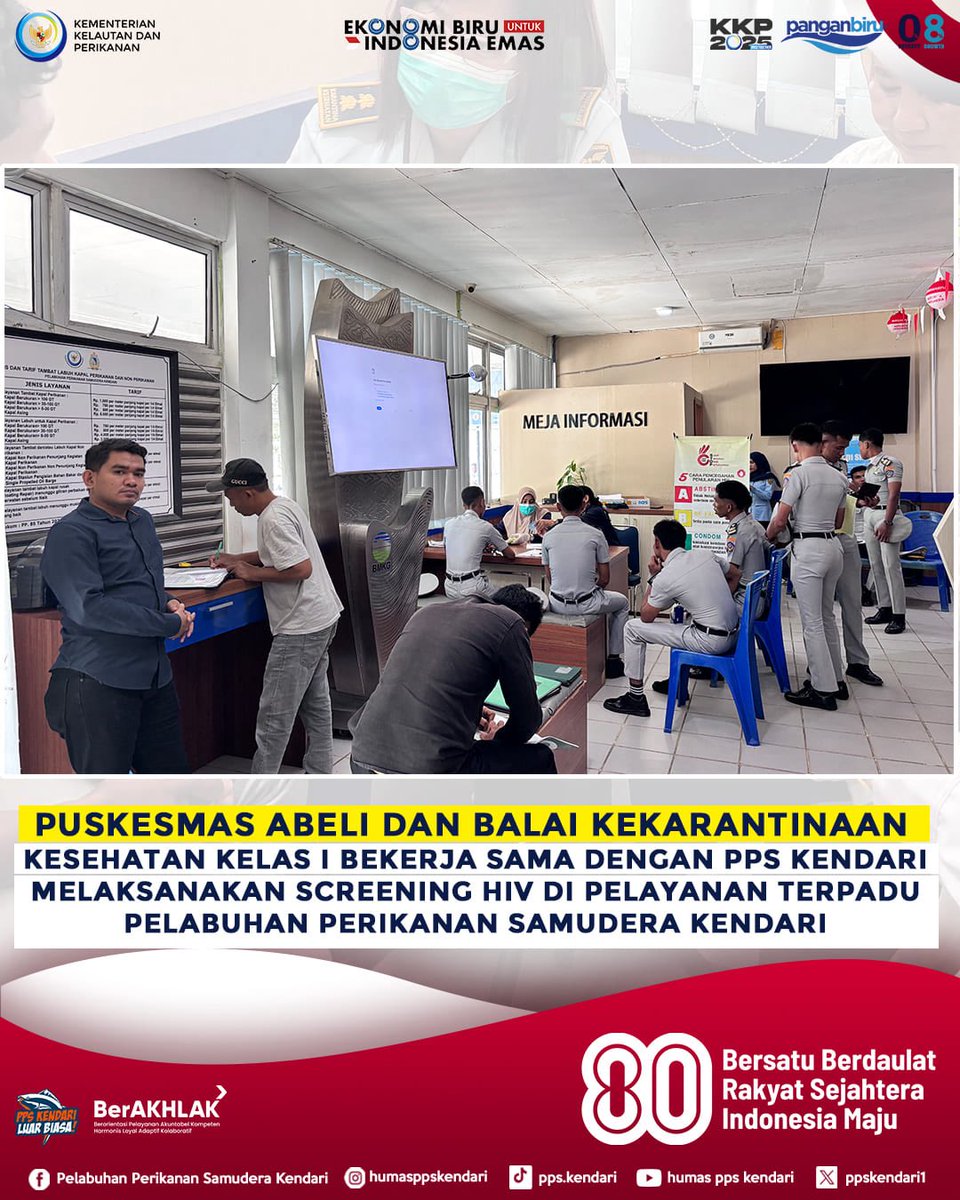 ppskendari1's tweet photo. (27-8) 🚨 Puskesmas Abeli dan Balai Kekarantinaan Kesehatan Kelas I Kota Kendari  bekerjasama dengan PPS Kendari gelar screening HIV di Pelayanan Terpadu PPS Kendari. Deteksi dini tanpa stigma, untuk masyarakat yang lebih sehat dan peduli. 

#PPSKendari #PuskesmasAbeli #TesHIV https://t.co/Fur4jUkuBs