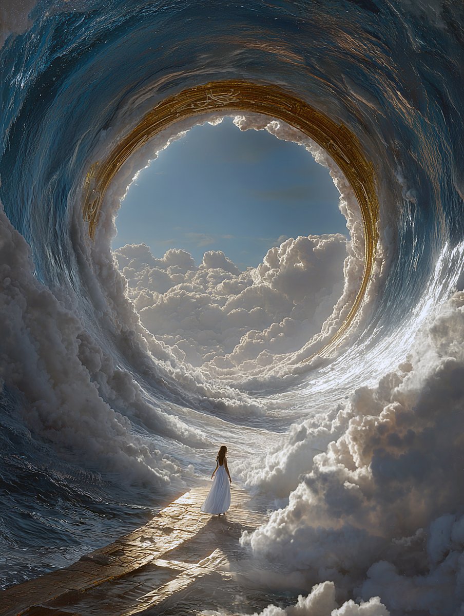 GM - May your path today be as luminous as the horizon beyond the clouds