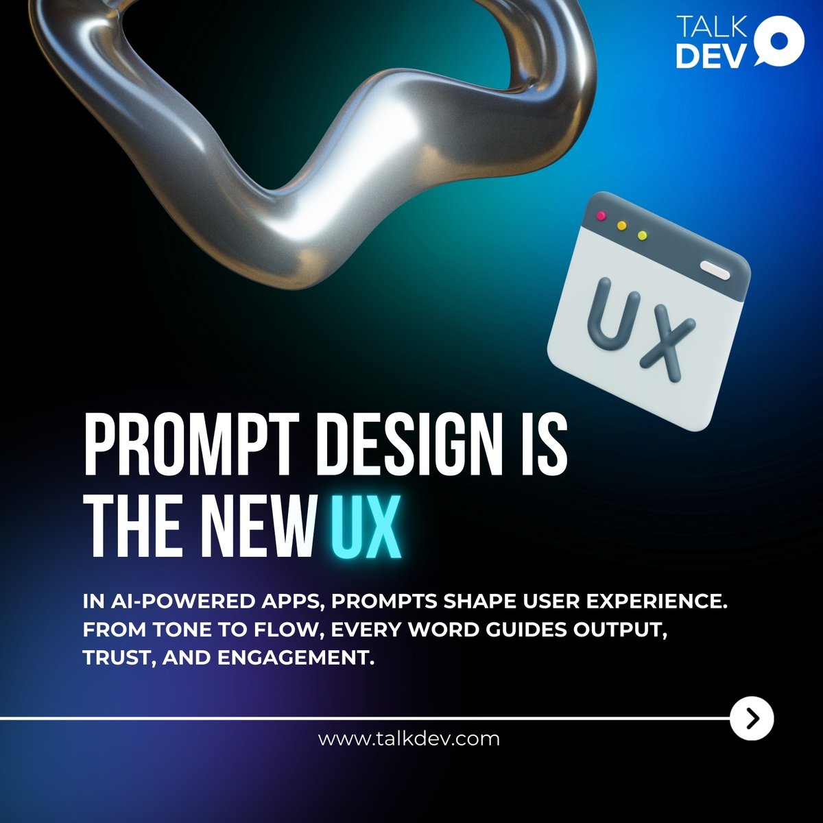 Prompt design is the new UX for AI, every word shapes interaction, trust &amp; engagement. 
For anyone building AI tools, this shift is essential.

Read more: talkdev.com/featured/why-p…

#PromptDesign #UXDesign #AIUX #ProductDesign #TechTrends #AIDesign