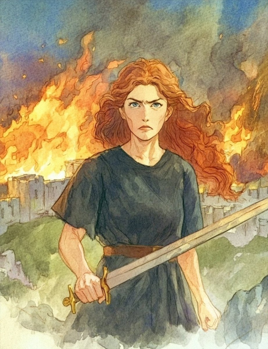 ...now she was avenging, not, as a queen of glorious ancestry, her ravished realm and power, but, as a woman of the people, her liberty lost, her body tortured by the lash, the tarnished honour of her daughters.

-Tacitus