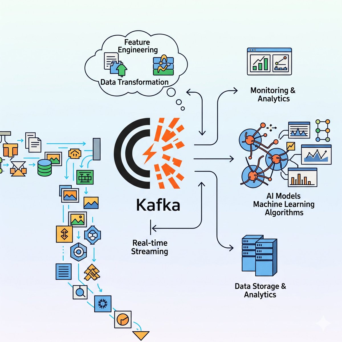 Understanding Apache Kafka with a real world AI/ML usecase

Imagine you are working in a manufacturing company that produces heavy machinery. 

Ensuring the reliability and uptime of these machines is critical. You want to implement a predictive maintenance system using AI/ML to