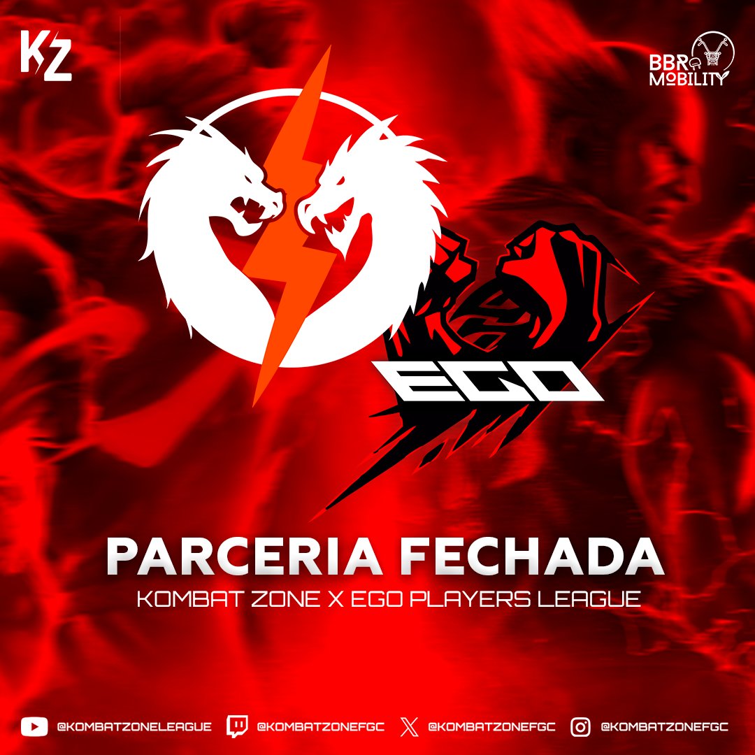 A Kombat Zone agora é parceira oficial da <a href="/EGO_FGC/">EGO PLAYERS LEAGUE</a> !

Essa união vem para somar forças e elevar ainda mais a cena competitiva de Fighting Games.

Muita coisa boa está por vir!

Art by: <a href="/akashirkz_/">KZ | AKASHIrkz - Esperando 2xKO</a>