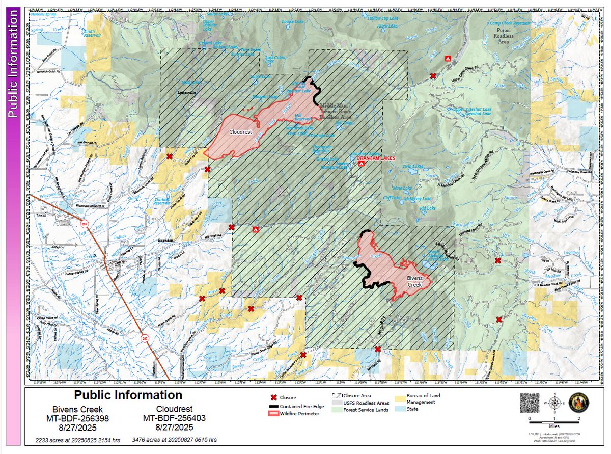 NWS_IMET_OPS's tweet photo. . @NWSBillings IMET en route to #BivensCreekFire near Virginia City, MT #MTwx #MTFires @NWSMissoula @BvrhdDrldgeNF Map courtesy Inciweb https://t.co/fJ9hbWXErK