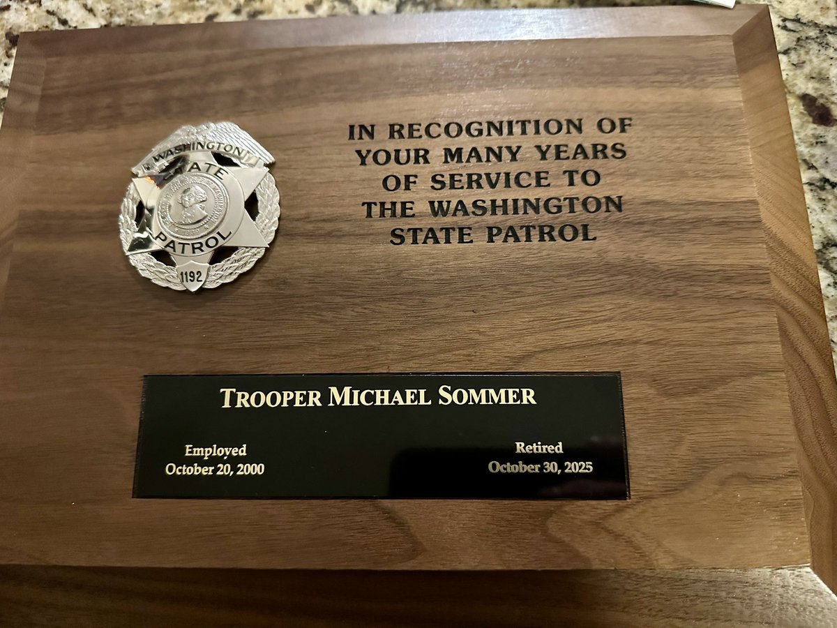 8 years as military police and 25 years of service WSP trooper. Today I turned in all of my equipment and man it’s been a ride.