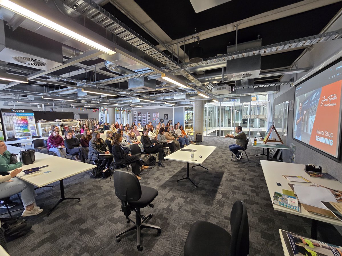 Our interior design and building students recently enjoyed a 2-hour workshop with James Treble, interior designer and media personality. Thanks James for your invaluable advice on launching a design career ✨ Our students loved it! #interiordesign #nationalskillsweek #tafesa